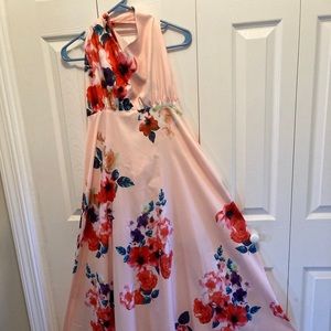 SHEIN Pink One Shoulder Maxi Dress for Weddings